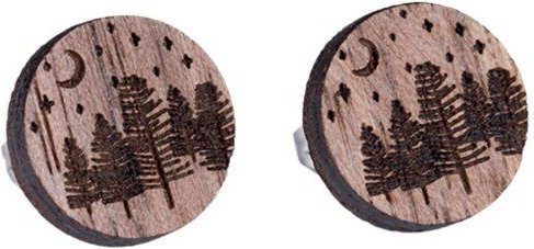 BeWooden Holzohrringe Wood – handgefertigter, nachhaltiger Schmuck mit Waldmotiv