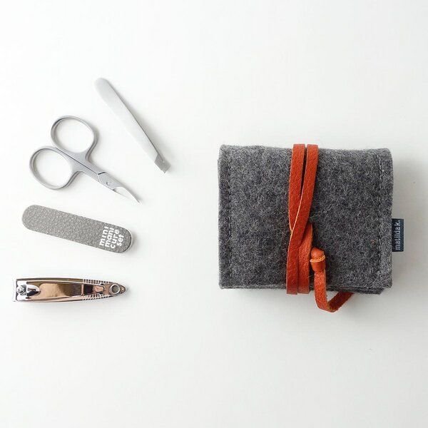 matilda k. manufaktur mini-maniküre-set 'jacob' aus Wollfilz dunkelgrau