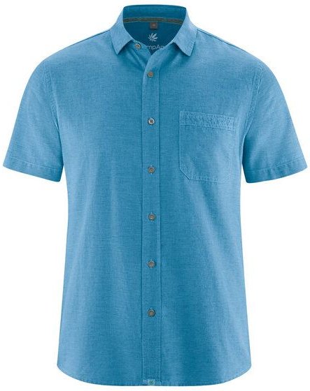 Hempage Herren Kurzarm Hemd Hanf Baumwolle
