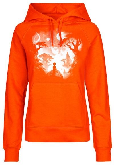 HANDGEDRUCKT "Inner Child" Frauen Hoody aus reiner Biobaumwolle (kbA)