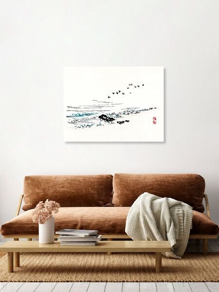 Photocircle Poster / Leinwandbild - Strandlandschaft von Kōno Bairei