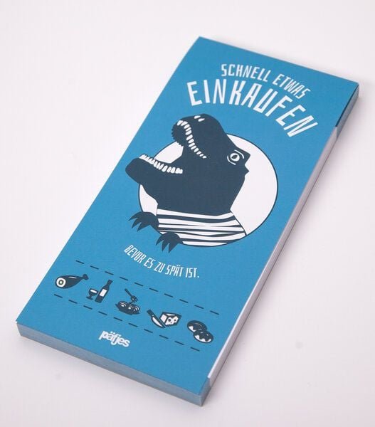 päfjes Schnell etwas Einkaufen - Notizblock mit Dino T-Rex - 100 Seiten