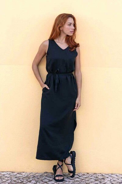 Thumbnail - WiDDA berlin Maxikleid VANI in Schwarz oder Terra - aus Lyocell TENCEL®