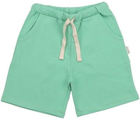 Kinder Shorts GOTS-zertifiziert aus Bio-Baumwolle, hellgrün, elastischer Bund mit Kordelzug – Walkiddy, leicht & bequem ...
