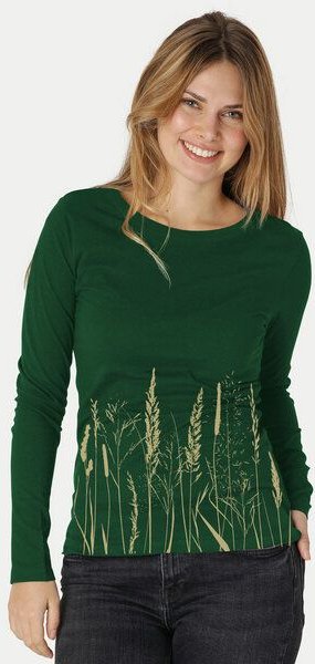 Thumbnail - Peaces.bio - handbedruckte Biomode Bio-Damen-Langarmshirt Gräservielfalt