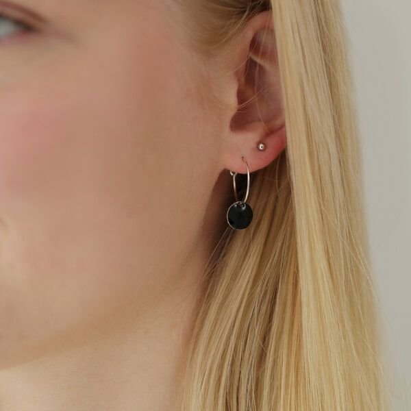 BELLYBIRD Jewellery Ohrringe - emailliertes Plättchen, Anhänger aus Silber mit Emaille