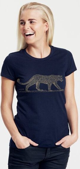 Peaces.bio - handbedruckte Biomode Bio-Damen-T-Shirt "Leopard"