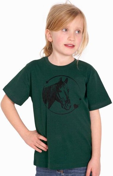 HANDGEDRUCKT "Pferdeliebe" Unisex Kinder T-Shirt