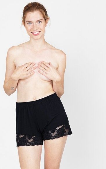 erlich textil greta - schlafhose mit spitze aus recycelten garnen