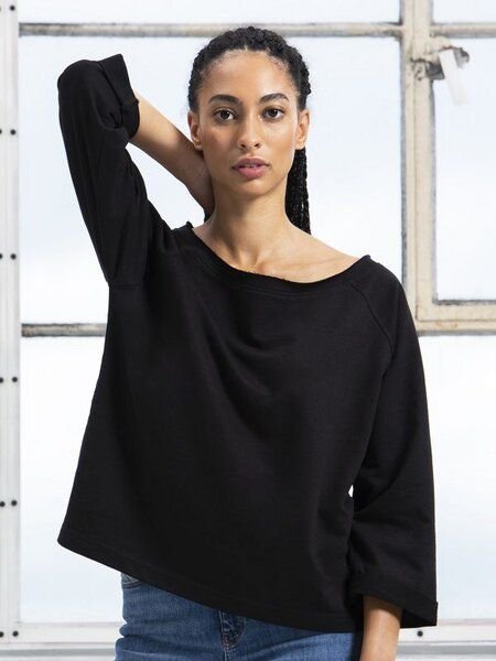 Mantis Damen T-Shirt Flash Dance Sweatshirt weiter Schulterfreier Ausschnitt