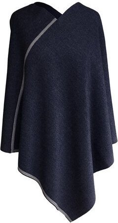 austriandesign.at DreieckPoncho reversibel dünn aus extrafeiner Merinowolle