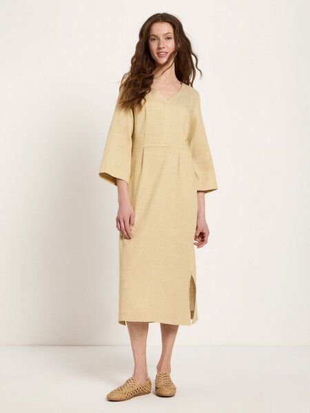 LANIUS Midikleid (OCS) aus Leinen und Bio-Baumwolle