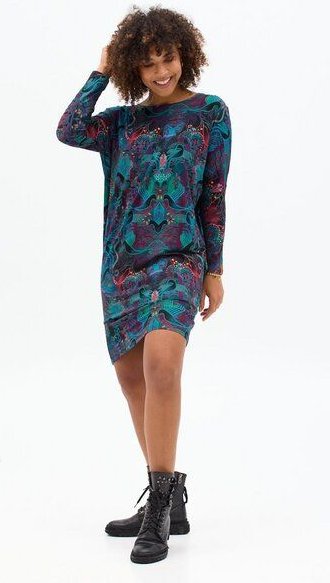 Kleid Twiggy – Weites Oberteil – Figurbetonter Rockteil an den Hüften – Boot-Ausschnitt – Viscose mit Elasthan – Fair pr...