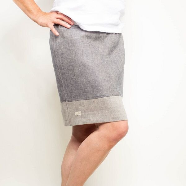 nahtur-design Jeansrock aus 100% Bioleinen