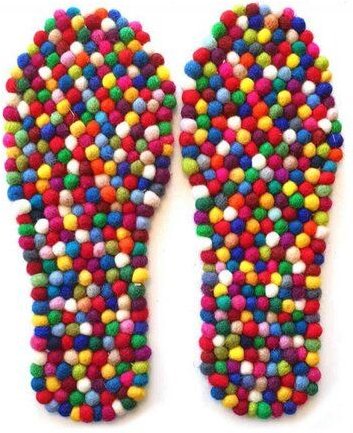 WoolFit Bunte Filz-Einlegesohle mit Massage Effekt aus 100% Wolle