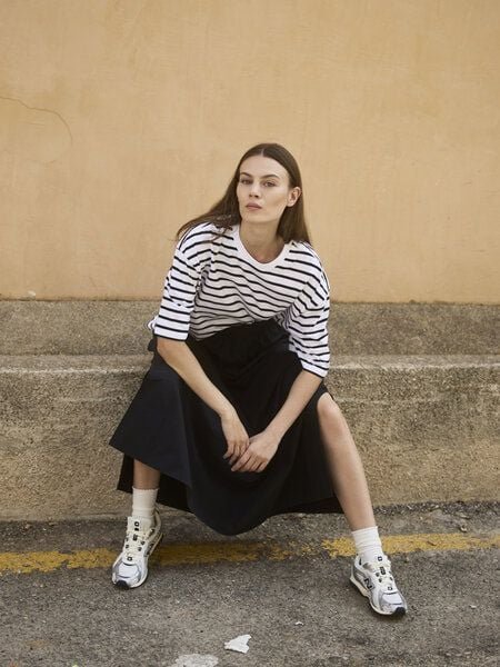 WOTE Damen Oversized Streifen T-Shirt aus Bio-Baumwolle