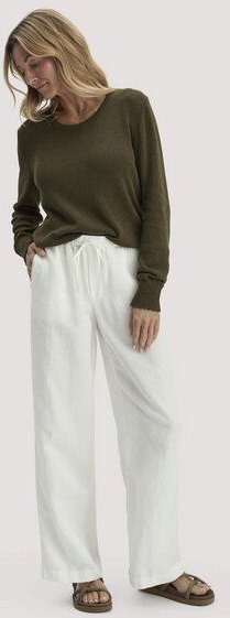 hessnatur Hose Straight Leg Relaxed aus TENCEL Lyocell mit Leinen