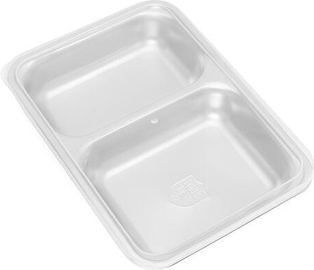 eTHikǝ Edelstahlbehälter mit zwei Hälften von 500 und 400 ml, 900ml im gesamt, mit Plastikdeckel