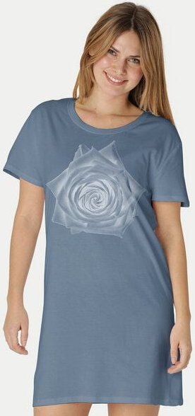 Peaces.bio - handbedruckte Biomode Longshirt Rose Damen