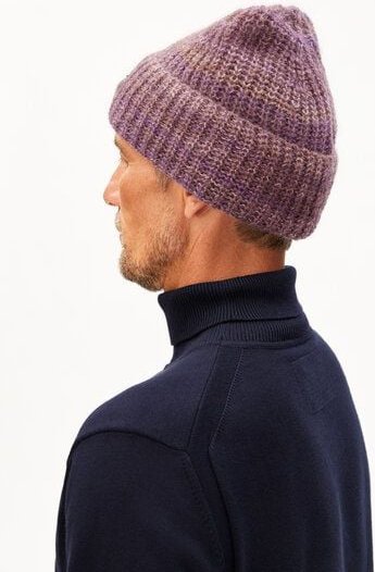 Thumbnail - ARMEDANGELS SNOWAA STAMPATO Unisex Mütze aus Mohair-Woll Mix