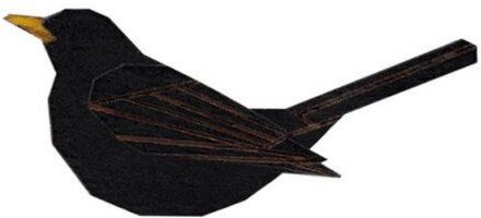 BeWooden Holzbrosche Blackbird – handgefertigte Holz-Brosche mit Vogelmotiv“