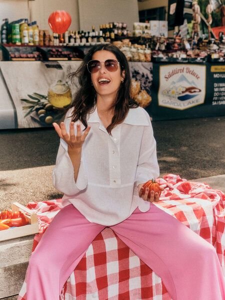 LANIUS Oversizebluse (GOTS) aus Bio-Leinen