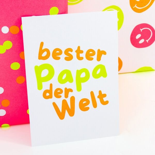 Bow & Hummingbird Postkarte "bester Papa der Welt" aus Recyclingpapier