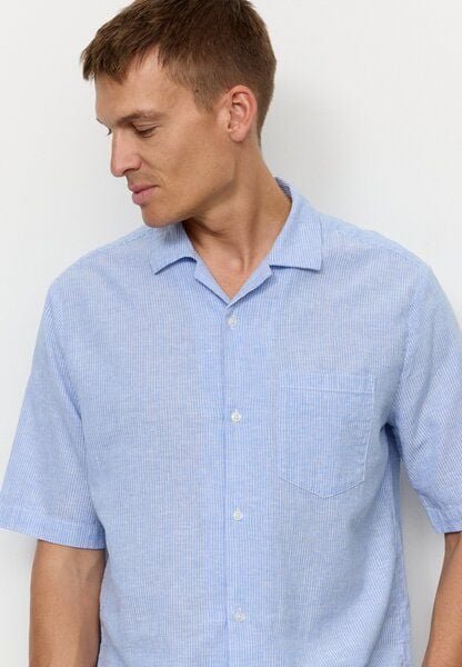 Herren Hemd aus Bio-Baumwoll-Leinen Mix - CASHEW STRIPES - recolution