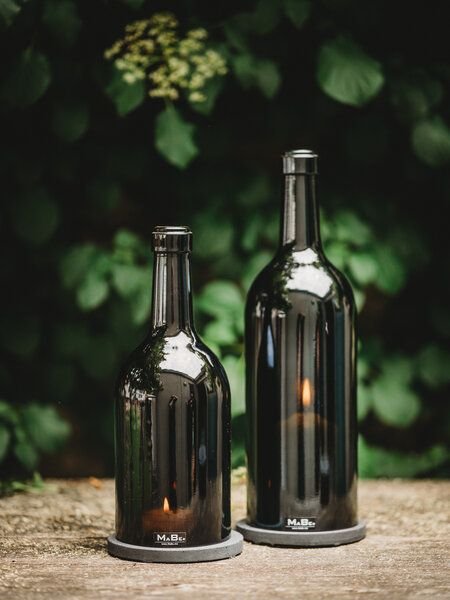 MaBe Windlicht aus der 3l Weinflasche 35cm hoch