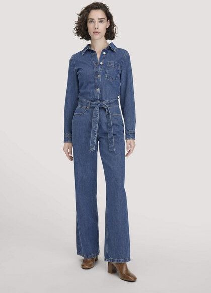 hessnatur Jeans Overall Wide Leg aus Bio-Baumwolle mit TENCEL Lyocell