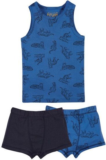 Frugi Unterwäscheset mit Tigerprint - 2x Hose und 1x Hemd für Jungs