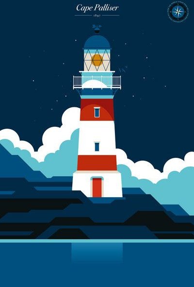 Photocircle Poster / Leinwandbild - Leuchtturm Cape Palliser