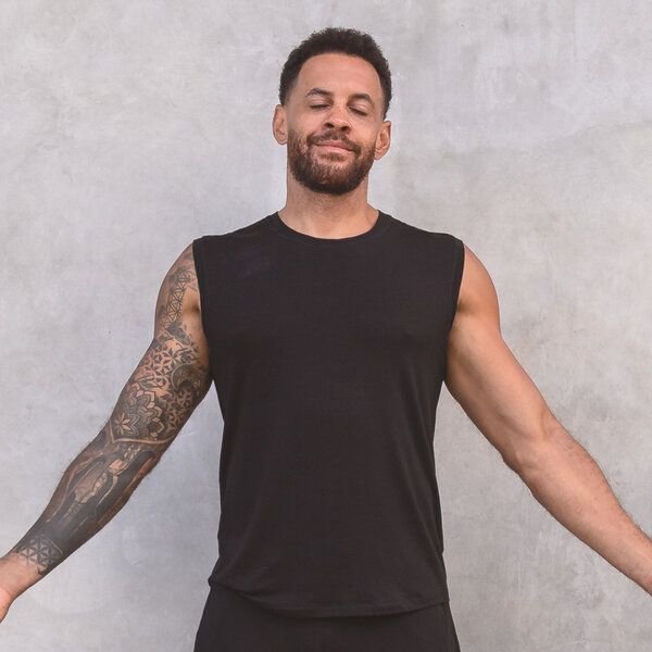 Jaya TOMMY - Herren - Atmungsaktives Tank Top aus softer, elastischer Tencel-Biobaumwoll-Mix, Yoga, Workout and andere B...