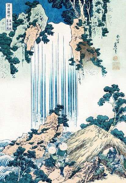 Photocircle Poster / Leinwandbild - Yoro Waterfall in Mino Province by Katsushika Hokusai