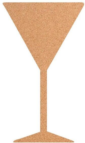 Kork-Deko Cocktailglas als Pinnwand aus Kork XXL ca. 80x50 cm