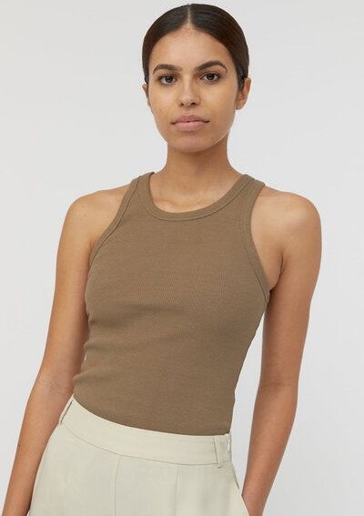 The Slow Label Geripptes Tank Top aus Bio- und recycelter Baumwolle / Wendbar