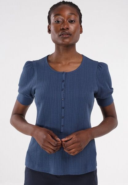 Alma & Lovis Blusenshirt aus feinem Rippen-Jersey | Rib Henley