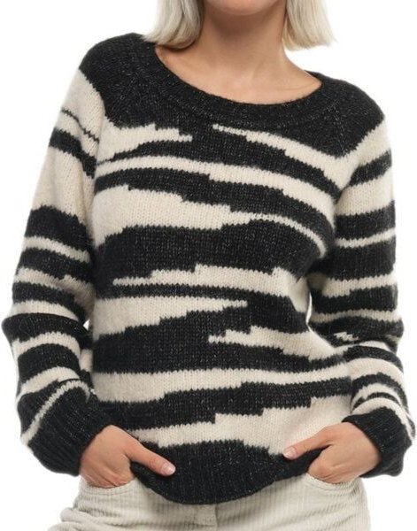 Alma & Lovis flauschiger Tiger-Pullover aus Alpaka und Baumwolle