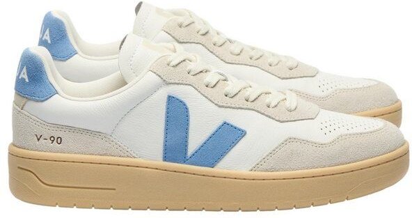 Veja Damen-Sneaker V-90 OT Leather Extra White Aqua Natural