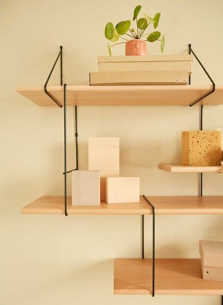 Hausen Wandregal Link shelf set 2 beech / black