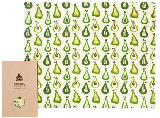 SuperBee Bienenwachstuch XXL 40 cm x 50 cm - die nachhaltige und flexible Alternative zu Plastik - verschiedene Designs