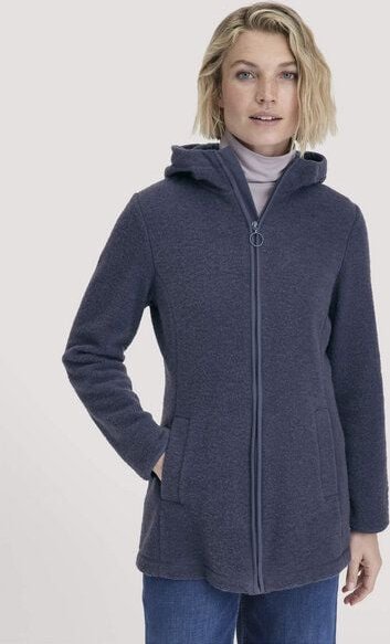 hessnatur Wollfleece Kapuzen-Jacke Regular aus Bio-Merinowolle und Bio-Baumwolle