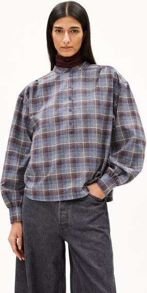 ARMEDANGELS EFINARAA CHECK Damen Bluse aus Bio-Baumwolle