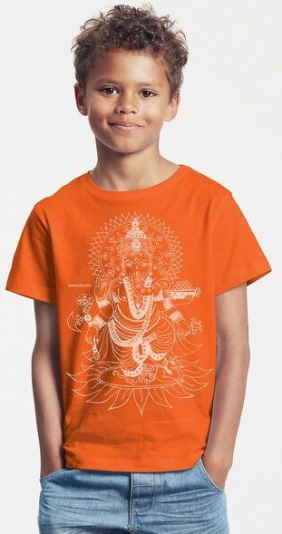 Peaces.bio - handbedruckte Biomode Bio-Kinder T-Shirt Ganesha