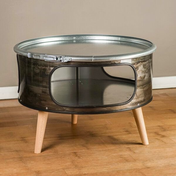 Lockengelöt Betty - Couchtisch aus einem Hamburger Ölfass