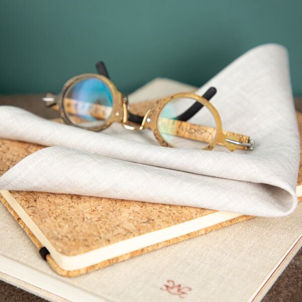 nahtur-design Brillenputztuch aus Bioleinen | waschbar | 25x25 cm
