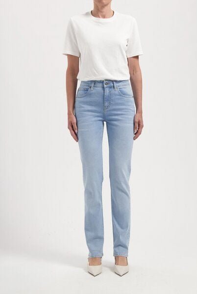 MUD Jeans Damen Jeans "Logan High Slim - Light Aged"
