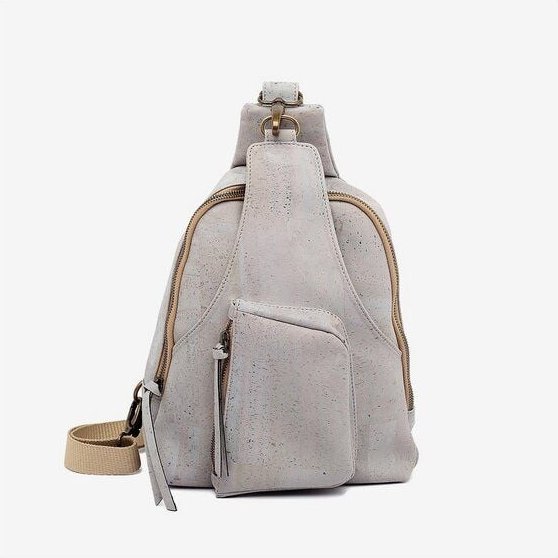 Kork-Deko Moderner Freizeit-Rucksack aus hellgrauem Kork – vegan, elegant & nachhaltig