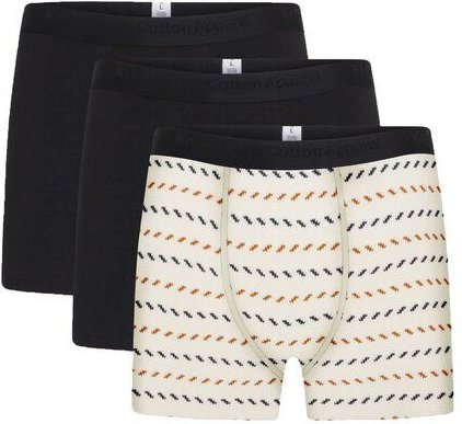 KnowledgeCotton Apparel 3er Pack Boxershorts Print Stretch Unterwäsche aus Bio-Baumwolle ROC/GOTS/Vegan