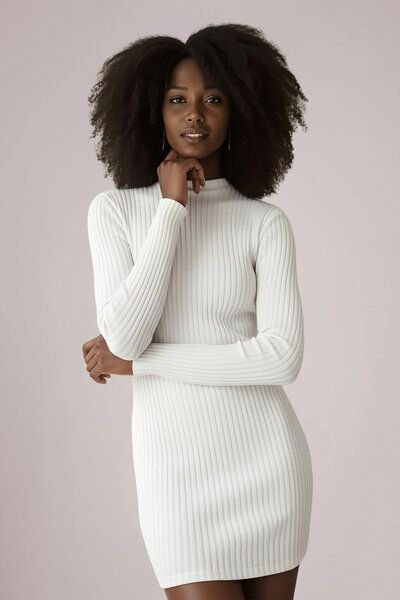 l'amour est bleu Geripptes Kleid aus Bio-Baumwolle